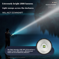 Linterna Recargable USB Personalizada de 2800LM con Pantalla LED de Potencia, Carga Tipo-C, Largo Alcance, Impermeable, para Camping y Emergencias
