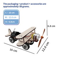 Modèle d'avion électrique à double aile en bois à assembler pour l'apprentissage scientifique des élèves du primaire - Vente en gros