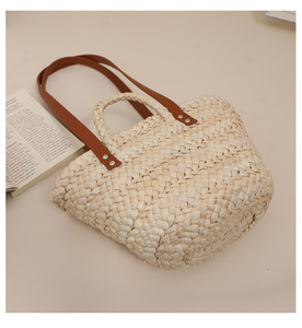 Bolso de hombro grande al por mayor, estilo de mano con cierre abierto, cuerda trenzada, bolsos tejidos - Product Image 2