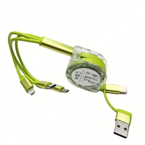 Câble USB de synchronisation rétractable à triple connecteur, structure durable, économique, pour la revente en friperie - Product Image 4