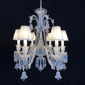 Candelabro de cristal de vela K9 de lujo europeo de alta calidad con pantalla, decoración de Hotel, candelabro de sala de estar - Product Image 2