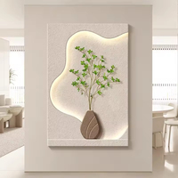 Sculptures 3D modernes et luxueuses, style abstrait simple, peintures décoratives murales, diodes électroluminescentes, fleurs artificielles