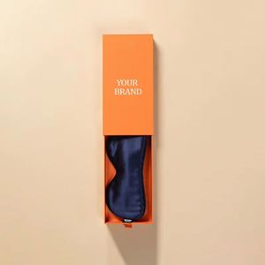 Masque de sommeil en soie 100% mûrier, imprimé par transfert thermique, avec logo personnalisé, en boîte cadeau, pour vente en gros - Product Image 2