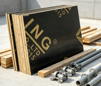 Contreplaqué de construction filmé de 15 mm, bonne résistance à l'usure, pour système de coffrage de construction, vente en gros d'usine