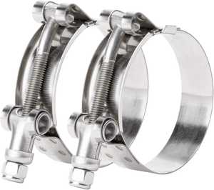 Collier de serrage en T de type allemand en acier inoxydable poli de 32 mm de haute qualité YUEYANG pour système d'échappement automobile, diamètre intérieur max. 90 mm - Product Image 3