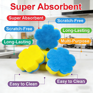 Cao cấp thêm bền nhà bếp đa năng món ăn miếng bọt biển loạt các gói đầy màu sắc Polymer bọt cọ rửa miếng đệm - Product Image 4