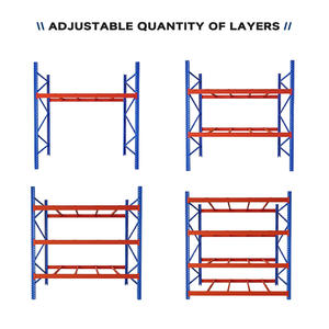 Étagères en acier à longue portée pour usage industriel intensif, rayonnages empilables, protection contre la corrosion, rayonnage à palettes sélectif pour <span class=keywords><strong>garage</strong></span> et entrepôt - Product Image 4