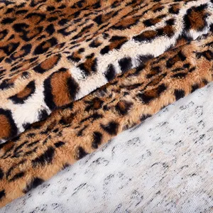 Высококачественное дизайнерское модное пальто с леопардовым принтом из искусственного кроличьего меха, вязаная ткань из 100 полиэстера для одежды