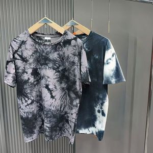 <span class=keywords><strong>Camiseta</strong></span> de manga corta de algodón teñida anudada para hombre, estilo retro, holgada, versátil, informal, estilo Ins, tendencia de verano - Product Image 5