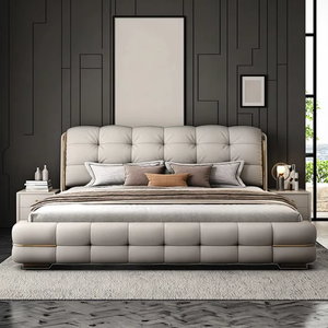 Italiaanse Luxe 1.8M Tweepersoonsbed Met Verstelbaar 1.5M Lederen <span class=keywords><strong>Bed</strong></span> & 2M Gestoffeerd <span class=keywords><strong>Bed</strong></span> Houten Frame Voor Huis & Hotel Slaapkamer Gebruik - Product Image 3