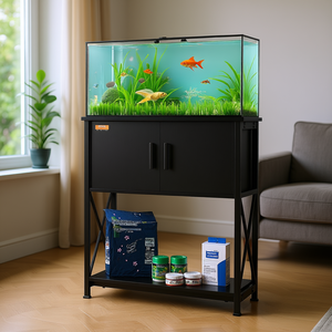Support d'aquarium Vevor 20 gallons en acier et MDF, meuble de rangement pour aquarium, utilisation en salon - Product Image 2