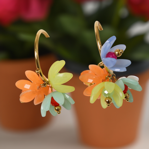 Pendientes de Moda con Diseño de Flor Multicolor, Acero Inoxidable 316L, Baño de Oro PVD, Resistentes y Sostenibles - Product Image 3