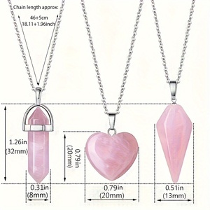 Juego de 3 collares de ágata de cristal artificial, colgante de piedra hexagonal y cónico para psicocinética, necromancia y Reiki - Product Image 4