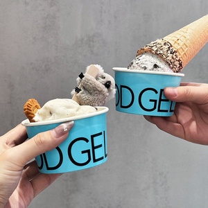 Etpack Tùy chỉnh màu xanh <span class=keywords><strong>Ice</strong></span> <span class=keywords><strong>Cream</strong></span> <span class=keywords><strong>Cone</strong></span> cốc giấy bán buôn cao cấp tráng miệng bao bì cho Gelato cửa hàng sự kiện Bánh hộp đựng thức ăn - Product Image 1