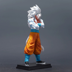 Figurine d'action <span class=keywords><strong>DBZ</strong></span> Goku Super Saiyan 5 avec tête interchangeable, tenue orange classique et accessoires bleus, 32 cm de haut, jouet de collection en PVC - Product Image 4