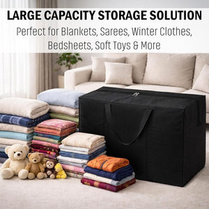 Custom Logo Large Capacity Zipper Clothing Storage <b>Bag</b> Custom Heavy-Duty Storage <b>Bags</b> with Zippers Handles for Efficient <b>Moving</b> - Product Image 4