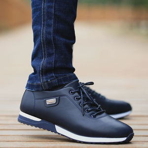 Chaussures basses en cuir PU de haute qualité, confortables, antidérapantes, respirantes, à lacets, style décontracté pour hommes - Product Image 5