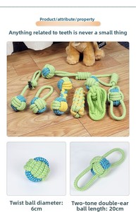 Köpek Oyuncağı Isırmaya Dayanıklı Örgülü Pamuk Halat Düğümlü Çiğneme Oyuncağı Küçük ve Büyük Irklar İçin Dayanıklı Evcil Hayvan Can Sıkıntısını Giderici - Product Image 2