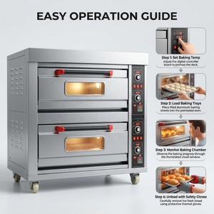Four électrique commercial à double étage et <span class=keywords><strong>quatre</strong></span> plateaux, idéal pour les boulangeries, la pizzeria, le pain et les gâteaux - Vente chaude - Product Image 4
