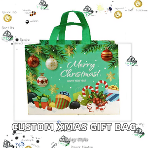 ถุงของขวัญคริสต์มาสแบบพับได้ สายสะพายไหล่ ขนาดกลาง ผ้าไม่ทอ  กระเป๋าช้อปปิ้งแบบกำหนดเองได้ พร้อมโลโก้ - Product Image 3