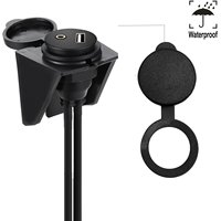 Chargeur USB pour montage sur panneau de voiture, 5V DC, prise jack 3,5 mm, câble d'alimentation et de données tressé DCA 3,5 mm femelle pour ordinateur stéréo