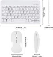 Clavier et souris sans fil miniatures rechargeables, clavier espagnol, clavier russe, combo souris pour PC, tablette, téléphone