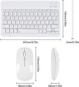 Teclado y Ratón Inalámbricos Mini Recargables, Combo de Teclado Español y Ruso con Ratón para PC, Tablet y Teléfono - Product Image 5