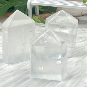 Torre de Cristal Natural al por Mayor, Obelisco de Calcita Blanca, Cuarzo de Roca, Gema Suelta para Manualidades y Decoración del Hogar - Product Image 1