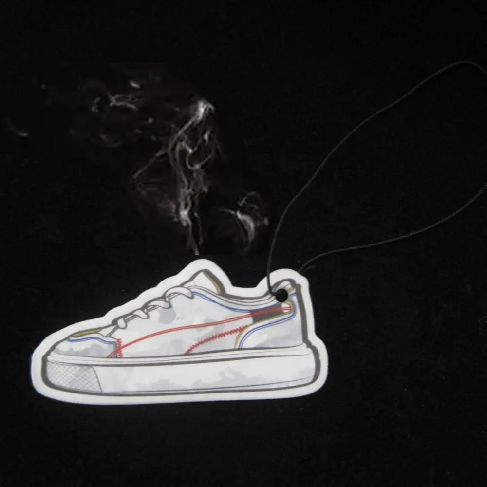 sneaker shoe promotion gifts custom hanging pendant scented fragrance paper card hang tag car air freshener