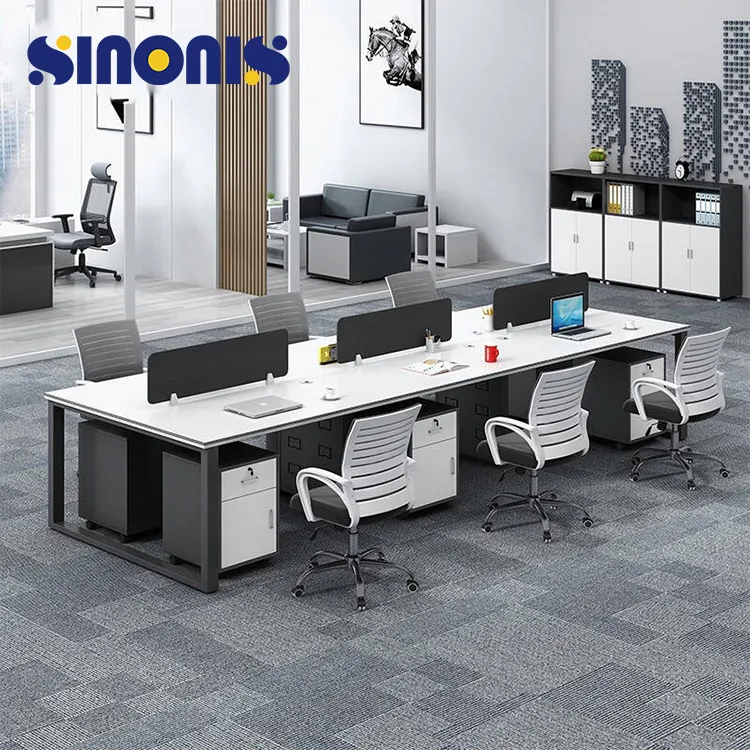 Sinonis Nieuwe Top Kantoormeubilair Tafel 180 Graden Workstation 2, 4, 6, 8 Persoon