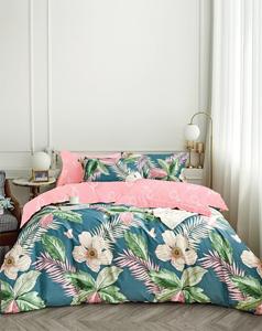 Juego de Funda Nórdica de Cuatro Piezas de Algodón 100% con Estampado Reactivo de Plantas de Estilo Nórdico de Lujo, Personalizable, para Todas las Estaciones - Product Image 5