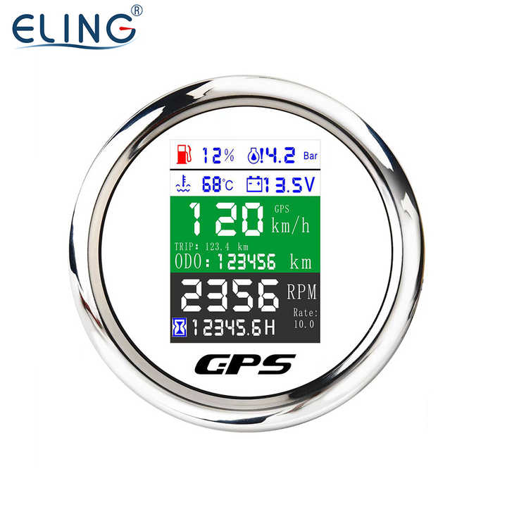6 In 1 Multi Functional 85mm Auto GPS Speedometer Tachometer Oil Pressure Water Temp Voltmeter
