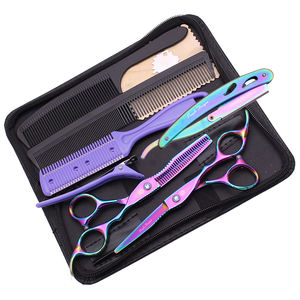 Kit complet de coiffure, ensemble de ciseaux de barbier en acier japonais, ciseaux droits et effilants, peigne, outils multiples, pour salon et usage domestique 1011KB - Product Image 3