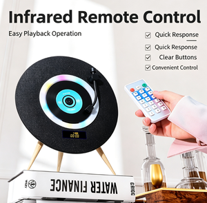 Tourne-disque vinyle rond UFO, son HiFi, double usage mural et de bureau, rechargeable 4000mAh, BT 5.3 bidirectionnel, pour la maison, directement de l'usine - Product Image 3