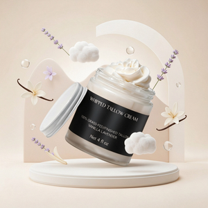 Bálsamo Humectante de Sebo de Res Orgánico Batido, Etiqueta Privada, Crema Nutritiva e Hidratante para el Cuidado de la Piel del Rostro y Cuerpo - Product Image 1
