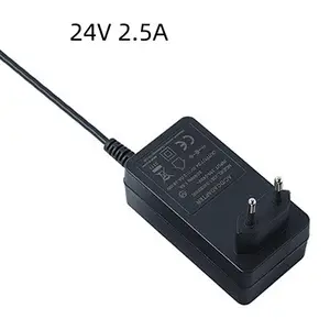 Ac-Dc Adaptor 24V 2.5a Power Adapter dengan Inline On Off Switch Ac 100-240V untuk Bingkai Foto Digital Ip67 12V Dc