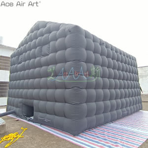Carpa Inflable Negra Personalizada para Discoteca con Cortina en la Puerta, Carpa Inflable Cúbica para Eventos y Fiestas al Aire Libre para Alquiler - Product Image 5