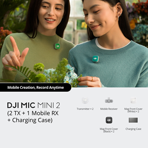 Original Mic Mini 2 <b>Wireless</b> <b>Microphone</b> System with 2 Transmitters 1 Mobile Receiver & Charging Case for Smartphone Recording - Product Image 2