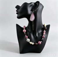Noir Résine Bijoux Présentoir Buste Main Modèle pour Boucles D'oreilles Collier Anneau Bracelet En Gros Minimaliste Comptoir Vitrine