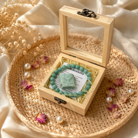 Bracelet de méditation en cristal naturel fait main personnalisé en gros avec boîte en bois et carte