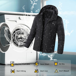 Veste chauffante imperméable d'hiver légère et personnalisée pour hommes avec capuche amovible et alimentation USB - Product Image 5