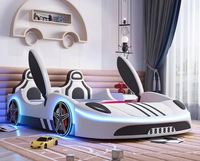 2025 Neues Holz-Autobett für Kinder Kreatives Cartoon-Design mit Schutzgeländern und Stauraum Modernes Minimalistisches Jungen-Kleinkinderbett in Vollgröße Komfortabel
