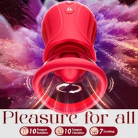 Amazon Bestseller Mobilgesteuerter Rosen-Zungen-Leck- und Saugvibrator Wasserdichter Wiederaufladbarer Brust-Massager Dildo Klitoris-/Brustwarzen-Stimulator
