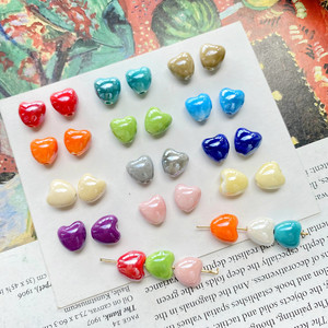 AB — perles colorées en céramique avec cœur, accessoires pour Bracelet et collier, pierres rondes en porcelaine pour la fabrication de bijoux, vente en gros, pièces - Product Image 5