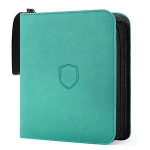 Classeur de cartes personnalisable à 12 pochettes, portable, en cuir PU, pour cartes à collectionner, album de cartes à collectionner, classeur pour cartes à collectionner Toploader - Product Image 1