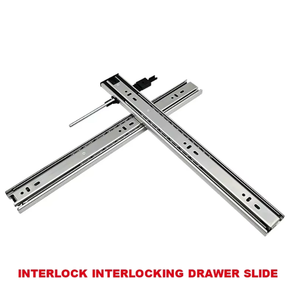 새로운 틸트 방지 인터록 서랍 하드웨어, 전체 확장 볼 베어링 슬라이드, 68KG 중간 하중 용량 - Product Image 5