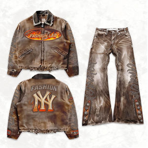 Ensemble de jeans pour hommes DiZNEW 2026, jeans et <span class=keywords><strong>veste</strong></span> en denim pour hommes grandes tailles, impression numérique 3D, jeans pour hommes de haute qualité - Product Image 3