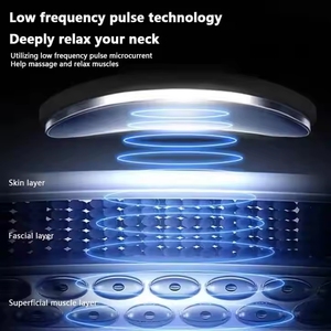 Alat pijat elektrik tanpa kabel, peralatan pijat elektrik <span class=keywords><strong>TENS</strong></span> nirkabel profesional dengan pemijat leher penghilang nyeri tulang belakang tengkuk panas - Product Image 4