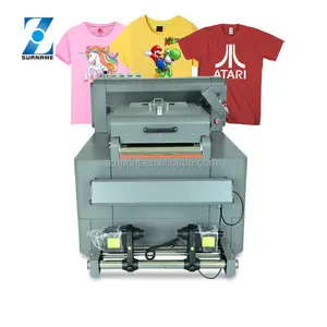 New arrival A3 size factory supplier xp600 dtf 30mm film dtf printer & shaking powder in one for heat transfer t-shirt