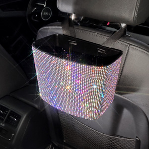 <span class=keywords><strong>Poubelle</strong></span> de voiture en cristal de diamant Fujong CTC-005, organisateur de <span class=keywords><strong>coffre</strong></span> étanche en ABS et strass, options colorées - Product Image 5